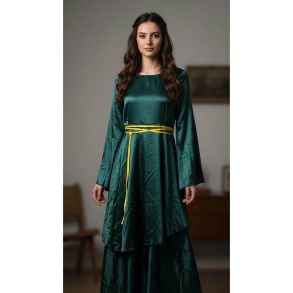 Medieval Renaissance Adult Womens Costume Small Halloween Green - Picture 2 of 10